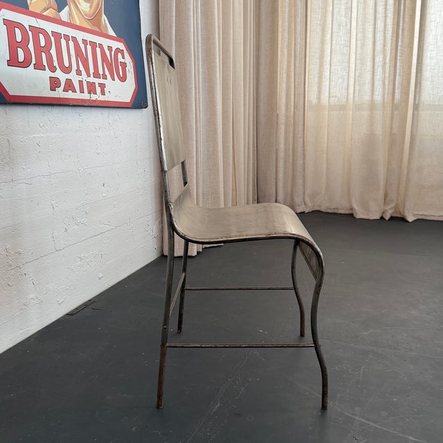 Industrial Early 20th Century Industrial Brushed Steel Hospital Chair For Sale - Image 3 of 8
