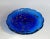 Metal Vintage C.1970's Italian Hand-Blown Sommerso Large Murano Charger, Center Bowl in Cobalt Blue With Copper Inclusions For Sale - Image 7 of 13
