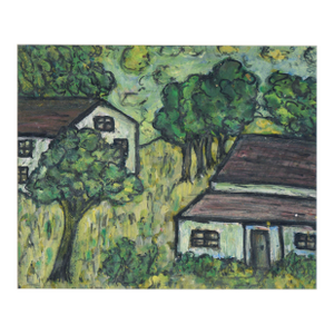 House in the Green - Original Acrylic on Paper by Honora Berg