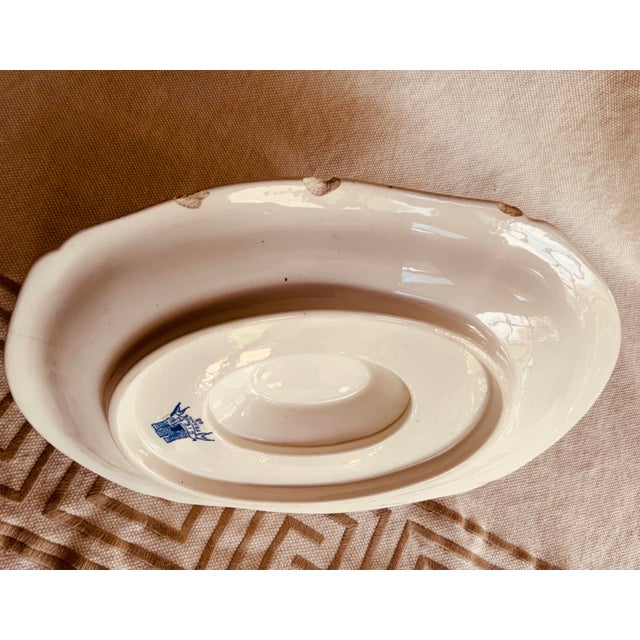 Rare 1800s Gien France Serpent & Fantasy Animal Design Sauce Boat For Sale - Image 6 of 12