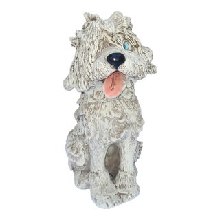 Vintage Large Sheep Dog Sculpture For Sale