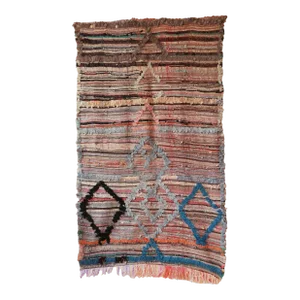 Moroccan Kilim Boucherouite Rug - 4'5" X 6'10" Ft
