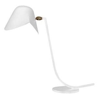 Mid-Century Modern White Antony Table Lamp by Serge Mouille For Sale