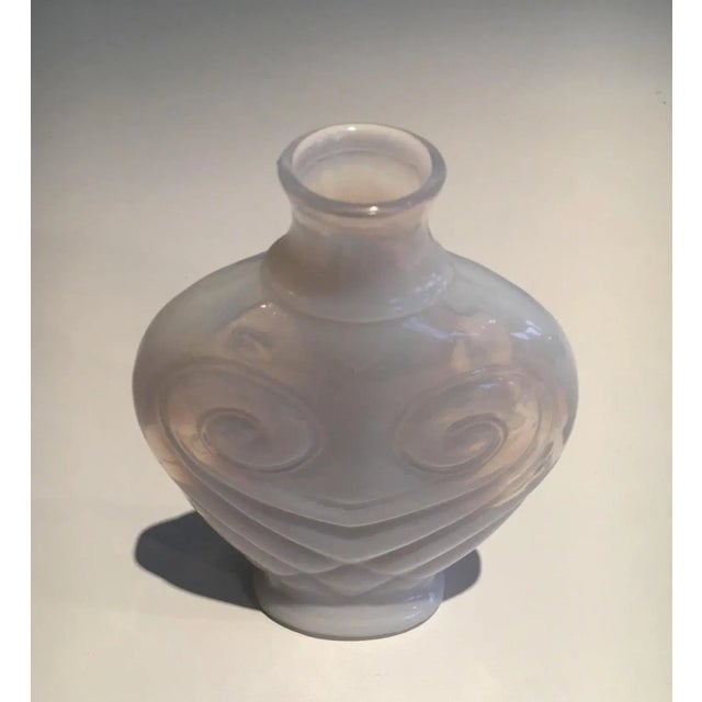 Circa 1970 French White Opalin Glass Owl Vase For Sale - Image 4 of 7