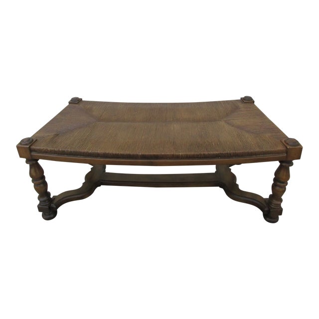 William And Mary Style Curved Rush Seat Bench Chairish
