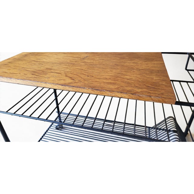 Black Rolling Table for Vinyl Records, 1950s For Sale - Image 8 of 9