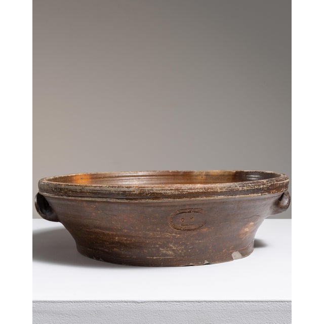 Early 20th Century France Chocolate Ceramic Serving Bowl For Sale In Greensboro - Image 6 of 15