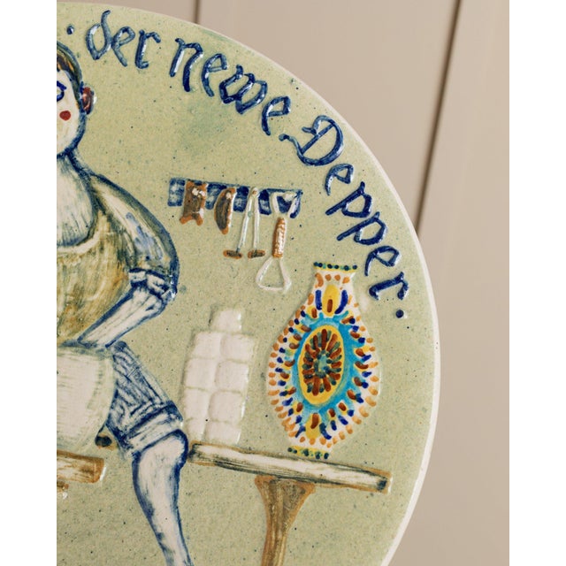 Wall Plate Ceramic by Werner Schmidt for Pulsnitz, Germany, 1970s For Sale - Image 5 of 12