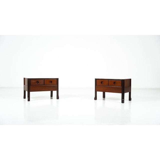 Pair of Wooden Nightstands, Italy, 1960s
