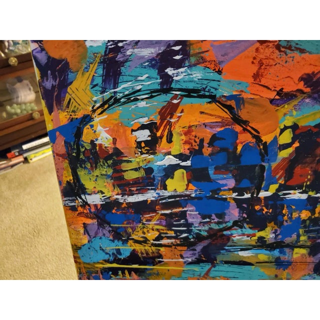 Acrylic on Canvas Cityscape Abstract Painting