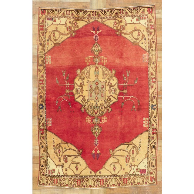 Vintage Turkish Oushak Rug - 05'02 X 07'08 For Sale - Image 9 of 10