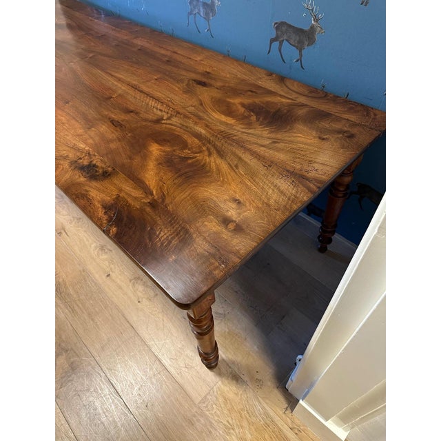 Tan Large French Table in Walnut For Sale - Image 8 of 16