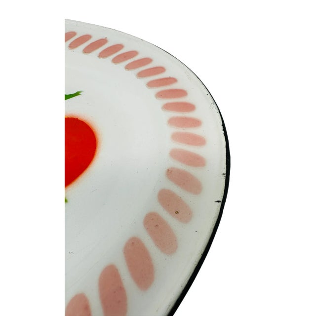 Metal Vintage Enameled Metal Serving Platter With Assorted Fruit For Sale - Image 7 of 12
