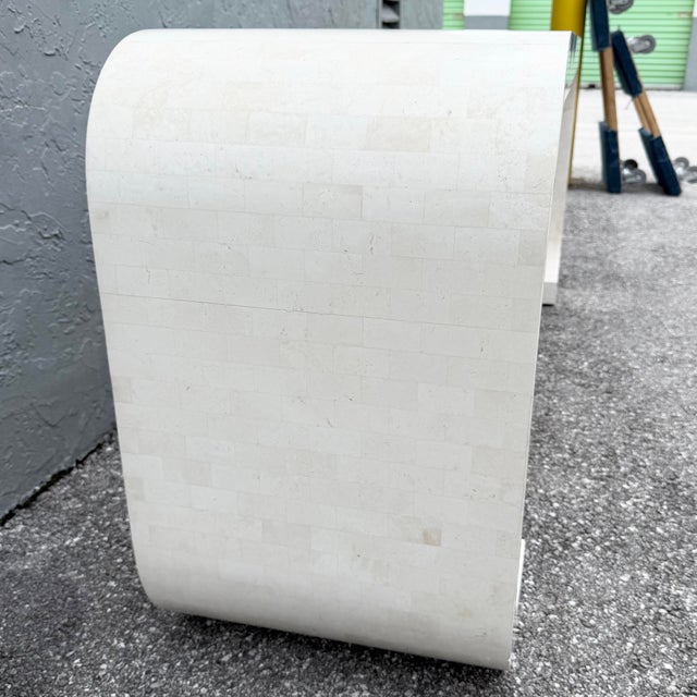 Postmodern Tessellated Stone Waterfall Console Table by Maitland Smith For Sale In West Palm - Image 6 of 11