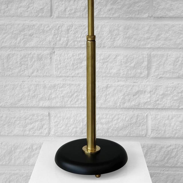 Model 15505 Table Lamp in Brass and Veluria Glass by Harald Notini for Böhlmarks, Sweden, 1940s For Sale - Image 6 of 14