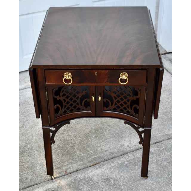 1980s Vtg. Century Regency Style Mahogany Pembroke Drop Leaf Side Table For Sale - Image 5 of 5