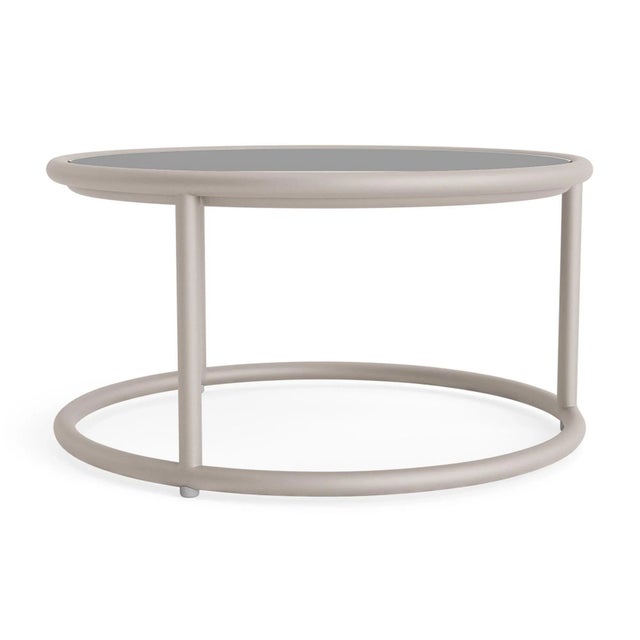 Brown Jordan Walter Lamb Aluminum 20" Round Occasional Table, Glass Top, Dove frame For Sale - Image 13 of 13