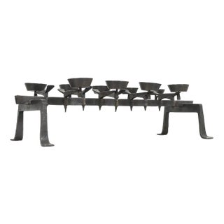 Vintage Brutalistic Golden Rod Chandleholder For Sale