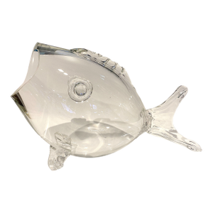 Large Mid-Century Modern Blenko-Style Glass Fish Sculpture