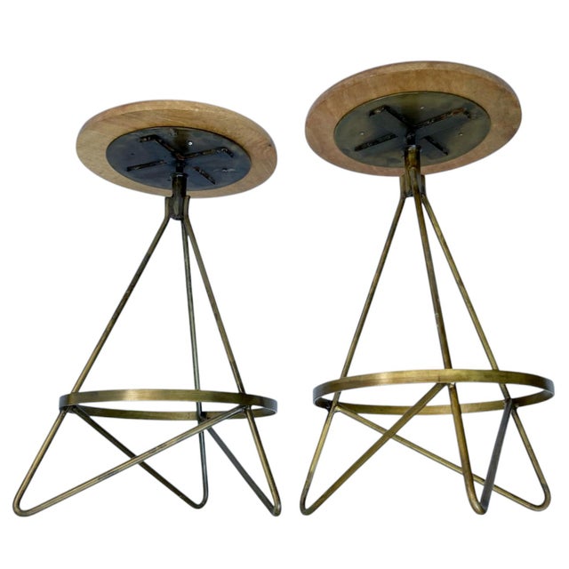 Pr. Vintage Bar Stools For Sale - Image 9 of 10