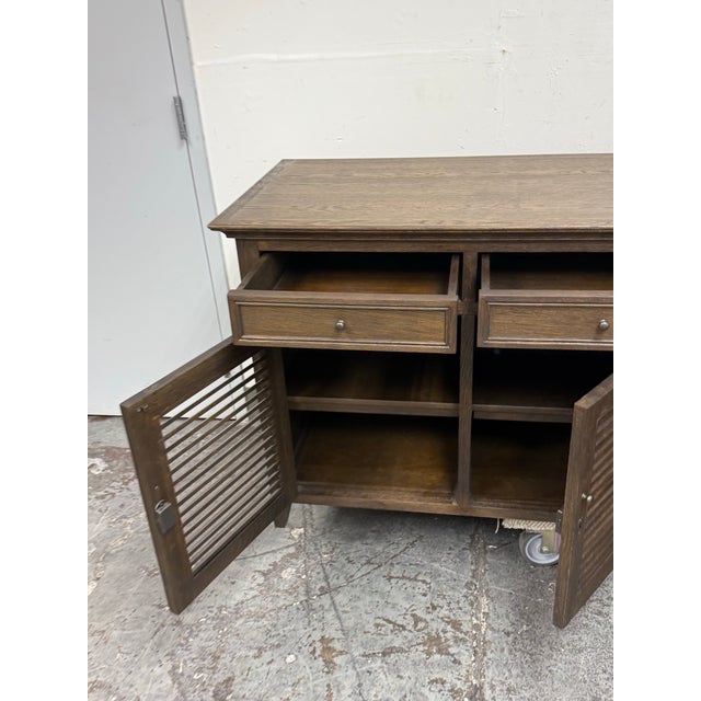 Restoration Hardware Restoration Hardware Driftwood Oak Shutter Sideboard For Sale - Image 4 of 12