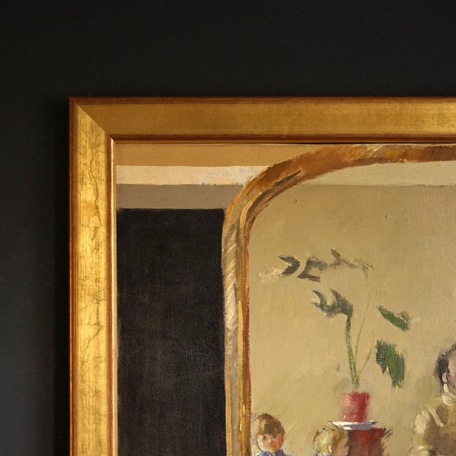 Late 20th Century ‘Wife and Family’ by John G. Boyd, Large 1970s Original Oil on Canvas Painting For Sale - Image 5 of 12