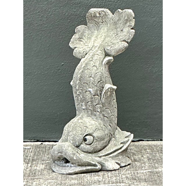 Rustic Vintage Cast Concrete Dolphin For Sale - Image 3 of 12