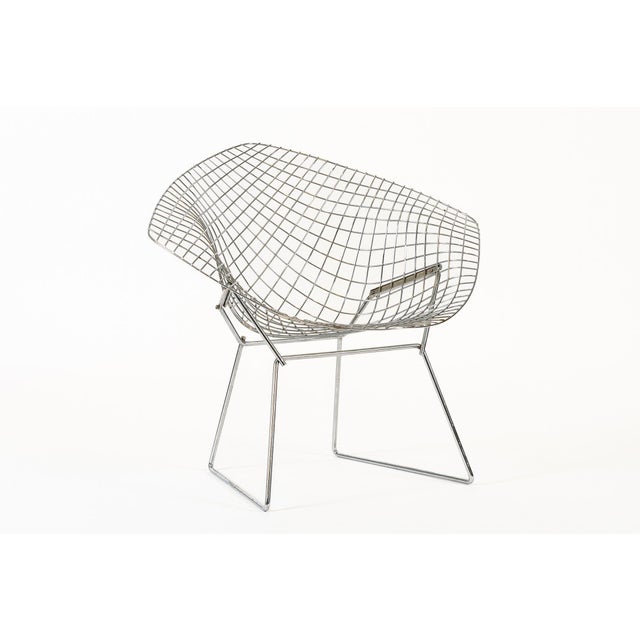 Mid Century Modern Silver Diamond Wire Lounge Chairs by Harry Bertoia for Knoll For Sale - Image 12 of 13