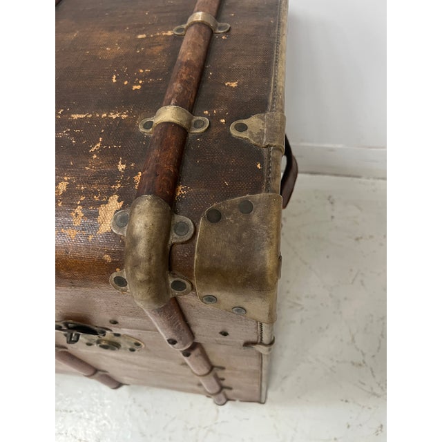 Antique Travel Trunk with Compartmentalized Interior For Sale - Image 6 of 16