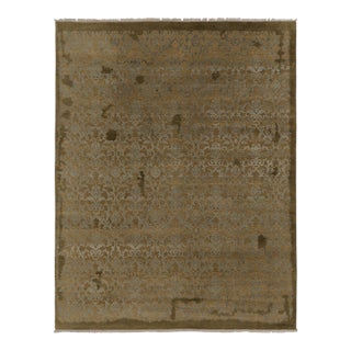 Rug & Kilim’s European Rug in Gold With Blue Floral Patterns For Sale