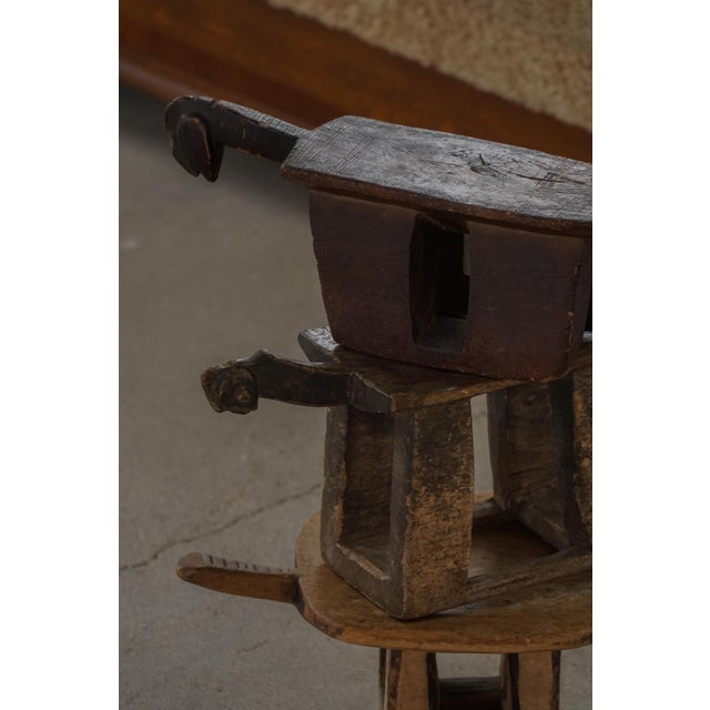 Vintage Hand-Carved Wooden Lobi Stool, 1950s For Sale - Image 6 of 18