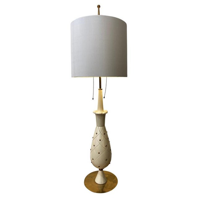 Wood Italian Tall Table Lamp attributed to Stilnovo, 1950s For Sale - Image 7 of 7
