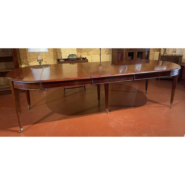 Louis XVI Style Extendable Mahogany Dining Table with Frieze, 19th Century For Sale - Image 11 of 15