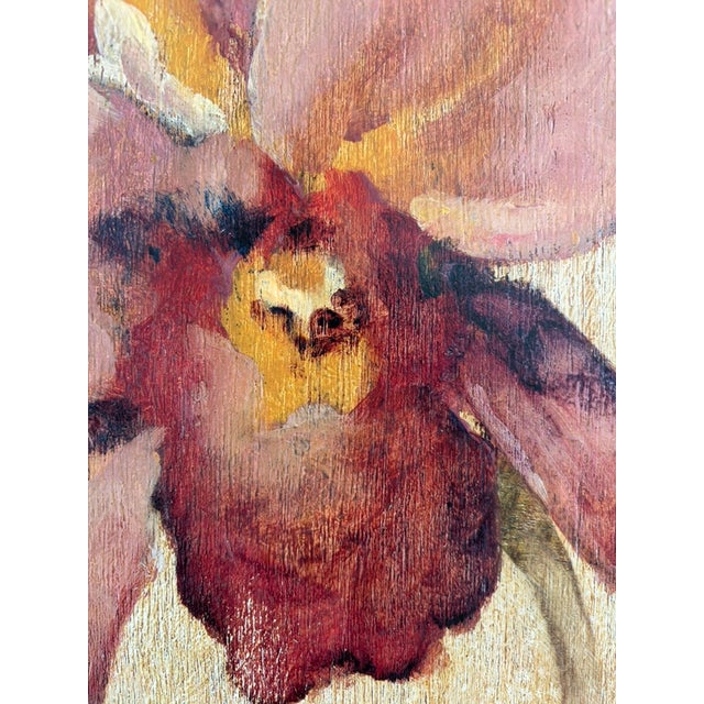 Contemporary Orchid Oil Painting by Blum – Oil on Panel, Framed For Sale - Image 14 of 15