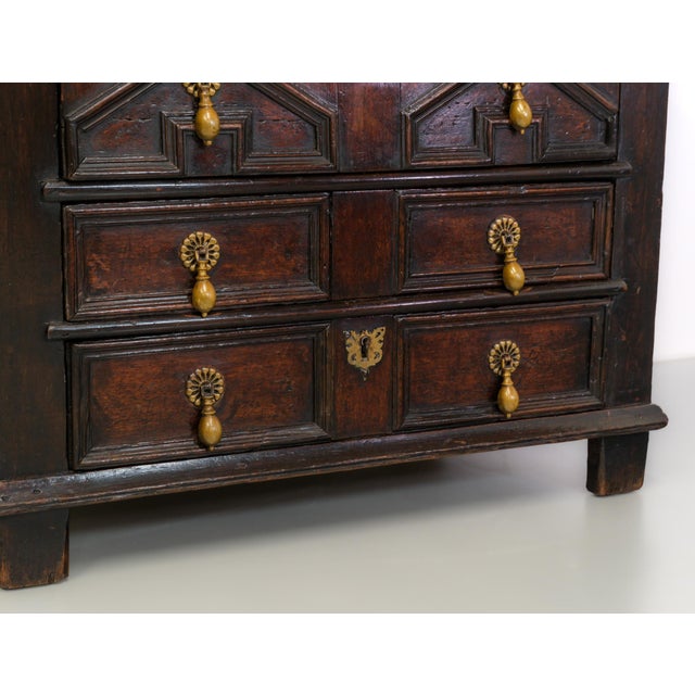 Small 17th Century Charles II Joined Oak Chest of Drawers For Sale - Image 4 of 15