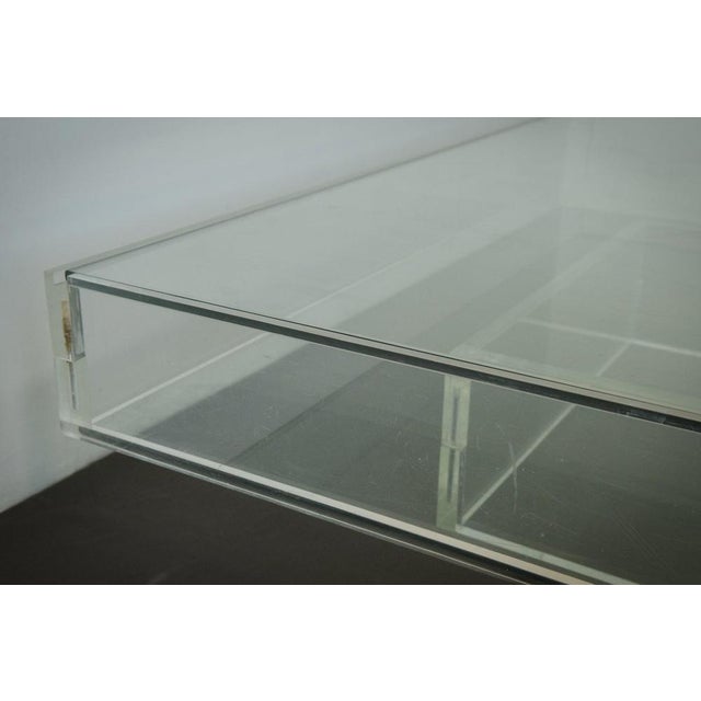 Large Modernist Glass and Acrylic Glass Coffee Table, 1970s For Sale - Image 12 of 18