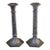 Antique Ornate Victorian Pair Repousse Tavern Dutch Scene Silverplate Derby Candlesticks Marked For Sale