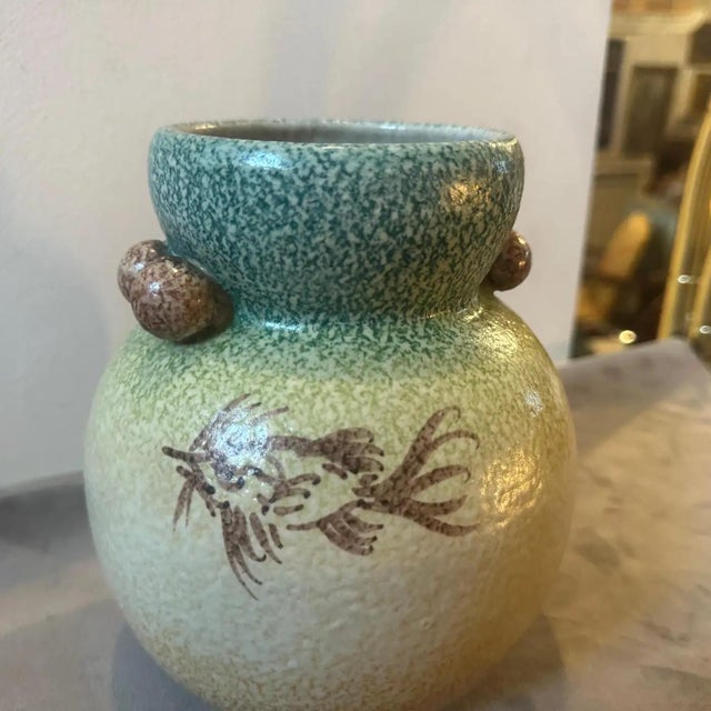 1930s Art Deco Futurist Hand-Painted Ceramic Vase by Iama Albisola For Sale - Image 11 of 11