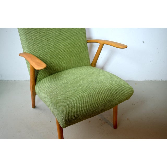1950s Mid-Century Modern Easy Chair in Green, 1950s For Sale - Image 5 of 8