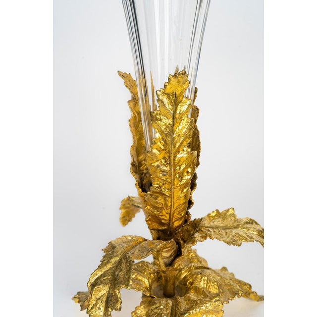 Napoleon III Crystal and Gilded Bronze Vases from Baccarat, 19th Century, Set of 2 For Sale - Image 5 of 6