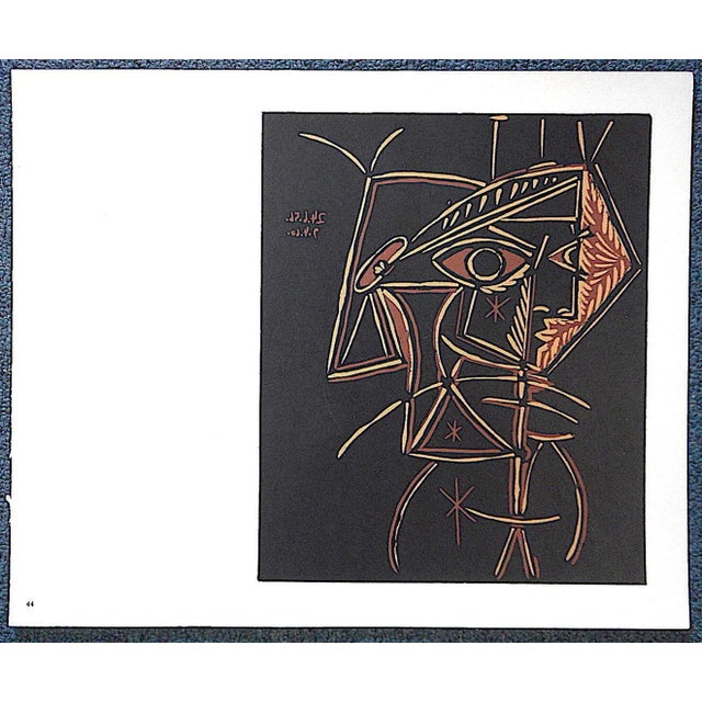 Pablo Picasso Vintage Picasso Lithograph-"Tete De Femme" For Sale - Image 4 of 4