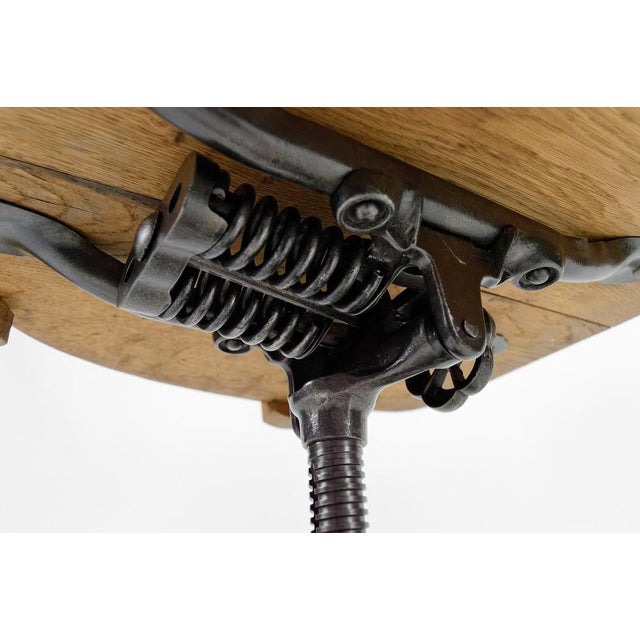 American Swivel Office Armchair in Oak with Leather Seat, 1900s For Sale - Image 18 of 18