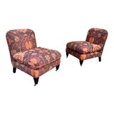 Image of 2000s George Smith Kilim Ottoman Slipper Chairs- Set of 2 For Sale