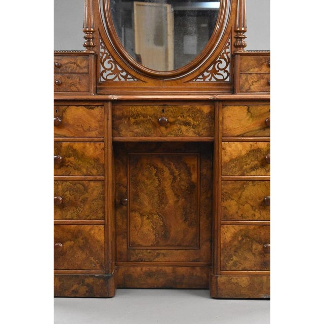 Victorian Burr Walnut Dressing Table, 1860s For Sale - Image 4 of 12