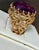Modern 15 Carat Round Amethyst Cocktail Ring in 18 Karat Yellow Gold, 13.4 Gm For Sale - Image 3 of 8