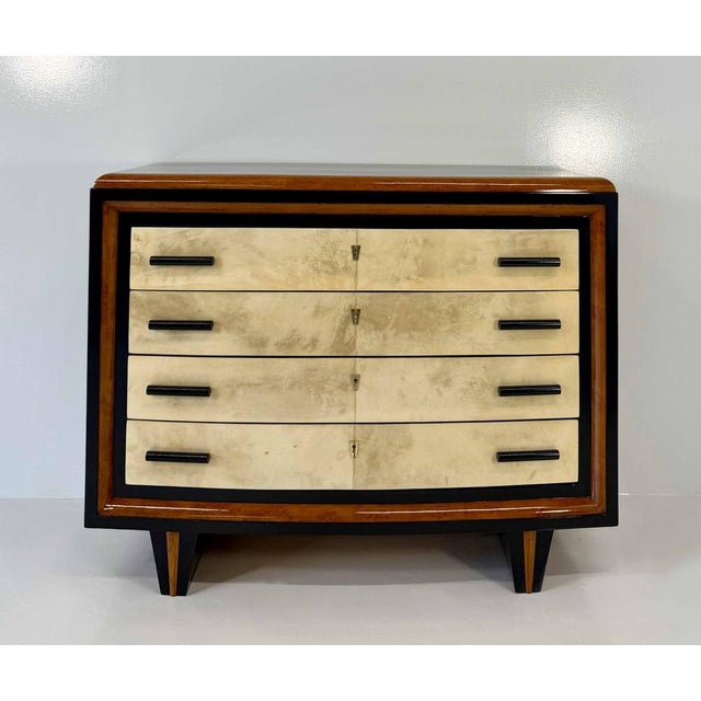 Elegant Italian Art Deco dresser produced in the 1940s, characterized by refined proportions and a sophisticated...