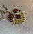 1960s 1960s-70s Red Stone / Gold Tone Pendant Necklace For Sale - Image 5 of 6