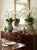 Asparagus Vintage Italian 20" Encrusted Floral Ceramic Urn Vases - Pair in Muted Sage Green For Sale - Image 8 of 12