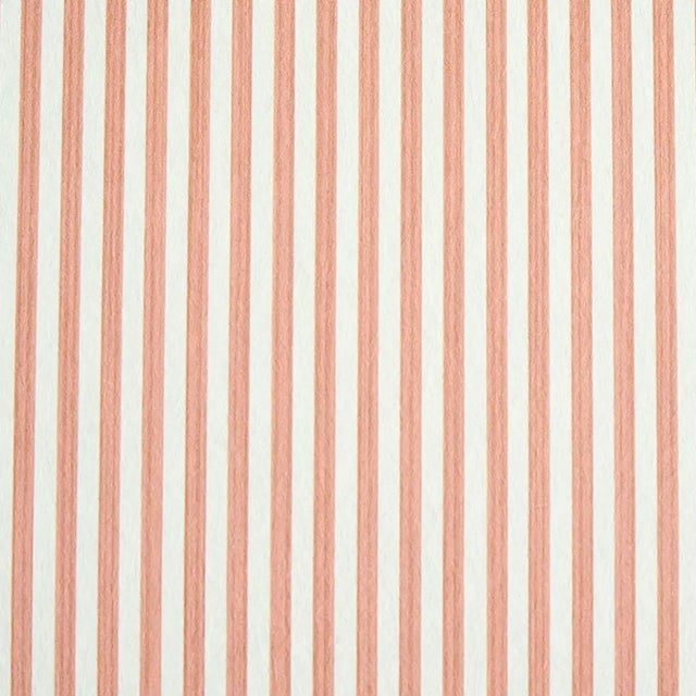 Sample - Schumacher Edwin Stripe Narrow Wallpaper in Pink For Sale