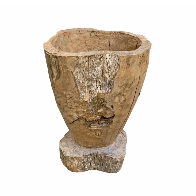 Large 19th Century Wooden Mortar For Sale - Image 4 of 13